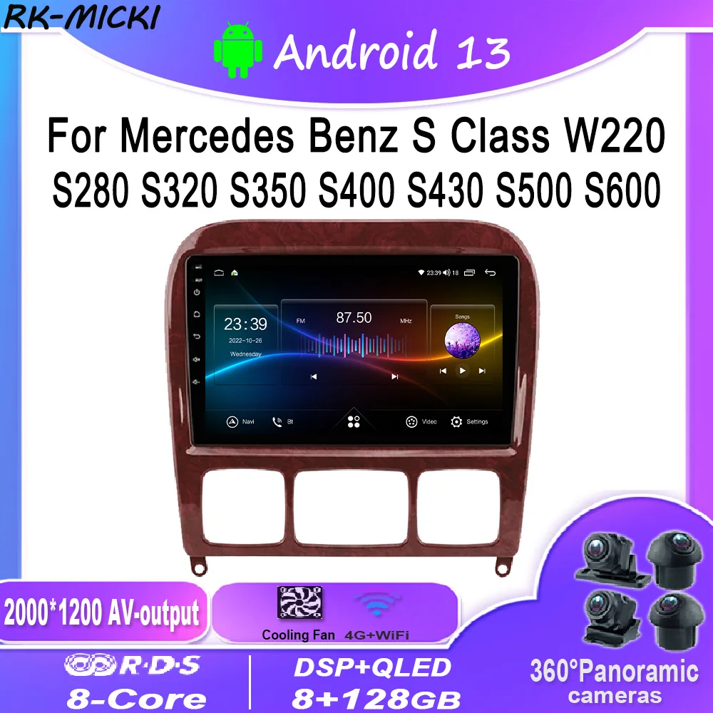 

Reproductor car multimedia player con Android13,para Mercedes Benz Clase S,W220,S280,S320,S350,S400,S430,S500,S600,9 pulgadas