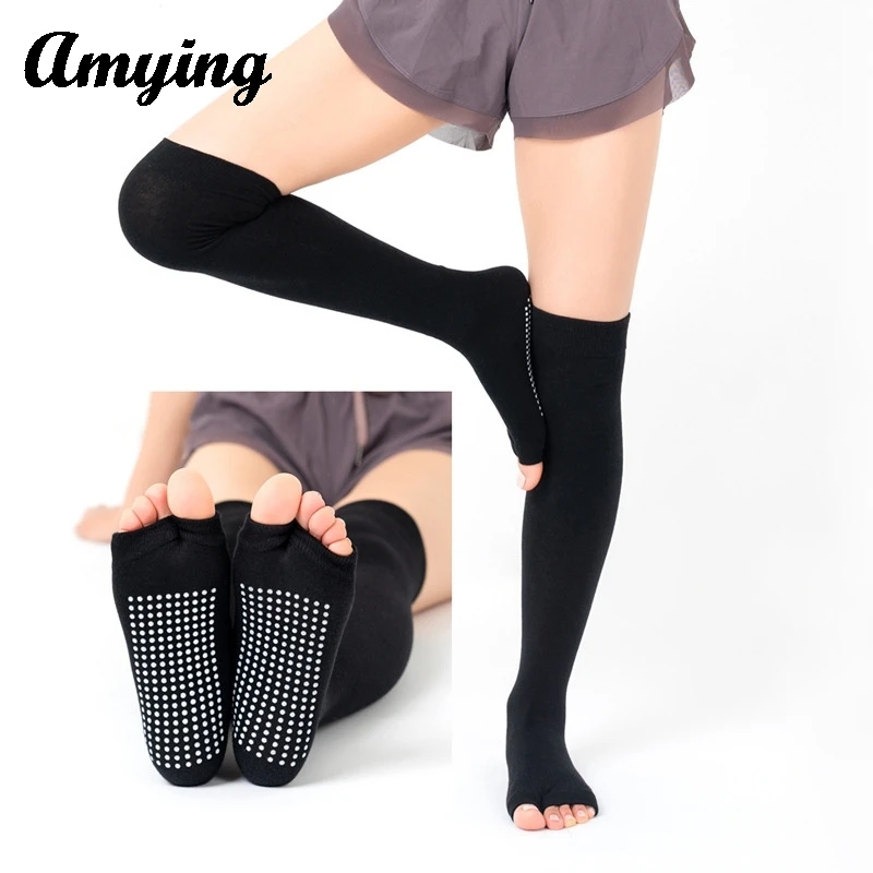 

Women's Anti Sliding Split Toe Long Tube Over Knee Socks Latin Belly Dance Training High Tube Cotton Socks warm leg Yoga Socks