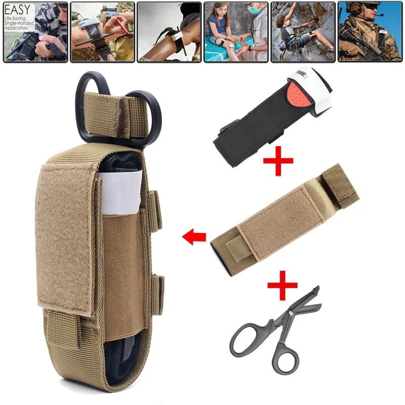 

Nylon Tactical CAT Tourniquet Pouch Set Trauma Medical Shear Tourniquet Storage Bag Outdoor Military Hanging Bag EDC Belt Pouch