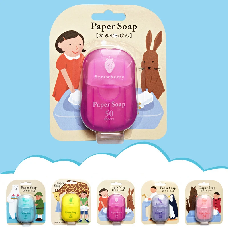 Box Disposable Soap Paper Travel Soap Paper Washing Hand Bath Clean Scented Slice Sheets Mini Bathroom Supplies disposable soap paper