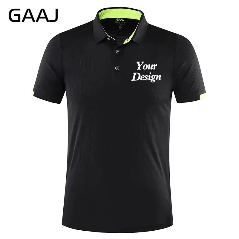 Özel Polo Gömlek GAAJ Erkek Kadın Unisex Kişiselleştirilmiş Baskılı Logo Marka Takım Spor Hızlı Kuruyan Atletik Fitness Spor Salonu Hafif Rahat Nefes Alan Günlük Aktif Giyim
