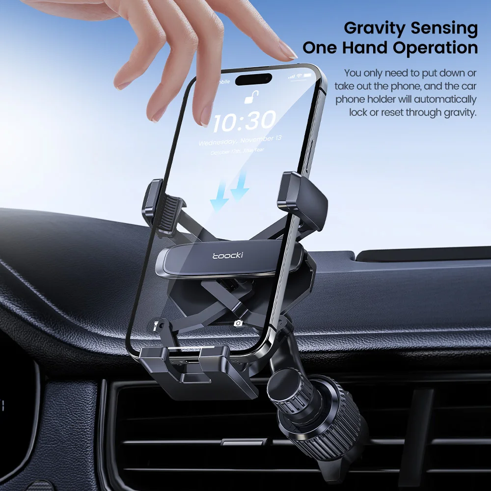 Universal Auto-Locking Car Phone Holder with 360° Rotation