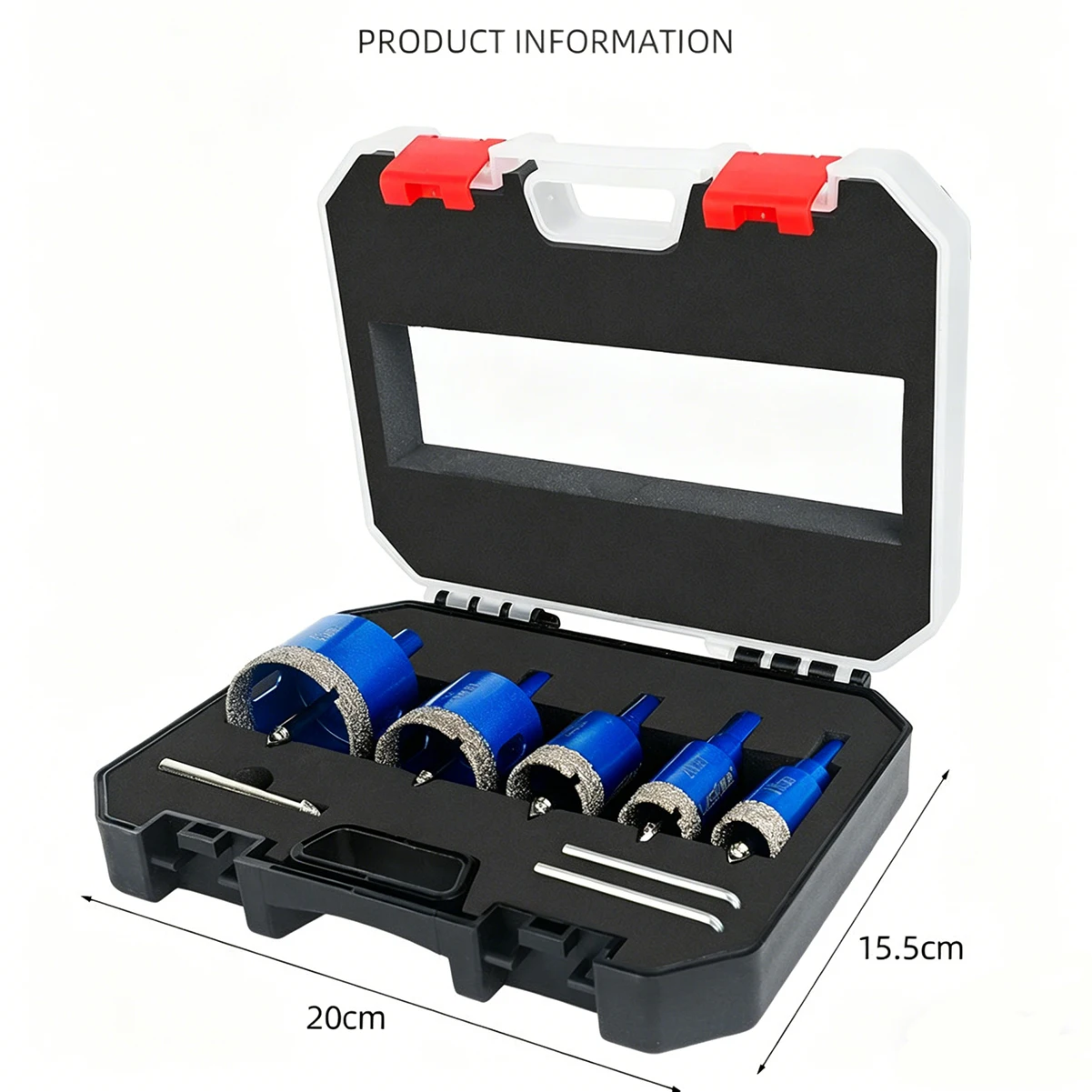 1PC 16-50mm 브레이징 포지셔닝 드릴 비트 세트, 유리, 대리석, 화강암, 석재, 도자기용 포지션 드릴이 있는 세라믹 타일 홀쏘
