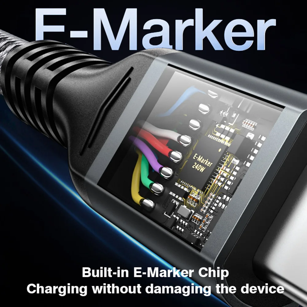USB4 케이블 PD240W 80Gbps 4K 144Hz 타입 C 고속 충전 썬더볼트 3 풀 기능 USB C to C 데이터 전송 케이블 노트북용