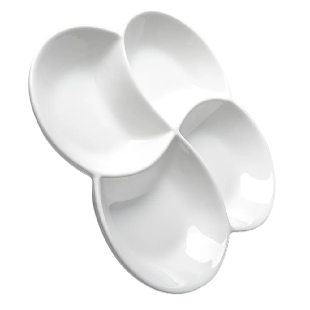 Four Compartments Snack Plate Melamine Material Fruit Dish Candy Holder Dried Fruit Bowl Serving Plates Kitchen Dining Bar