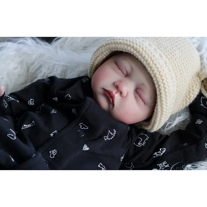 

55cm Bebe Reborn Sleeping Baby Realistic Reborn Dolls Lifelike Newborn Baby Flexible Handmade Painted Hair 3D Skin Tone