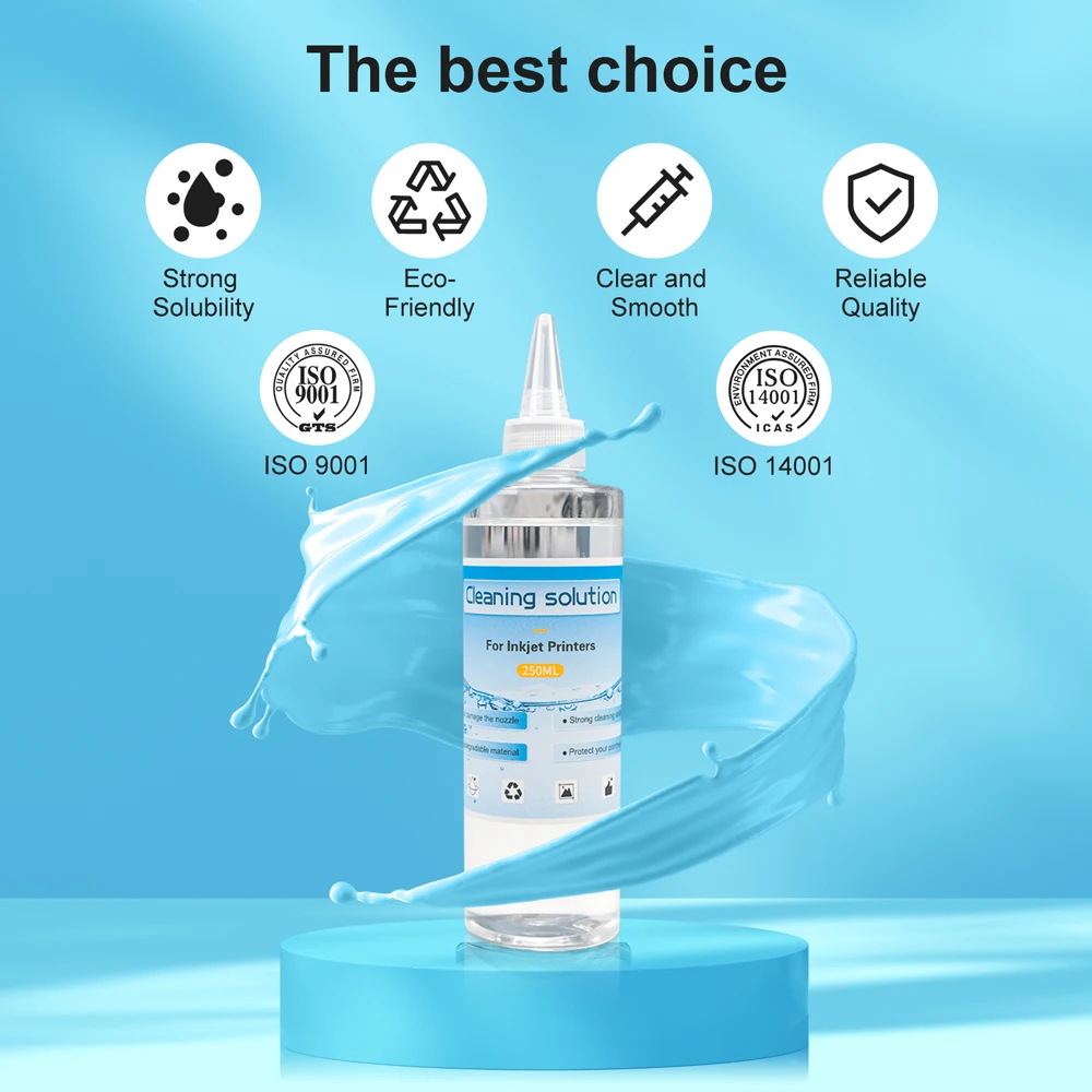250ml 잉크젯 프린터 세척액 (엡손, HP, 캐논, 사우그래스, 브라더, 렉스마크 등) 염료/안료/승화 잉크 세척용