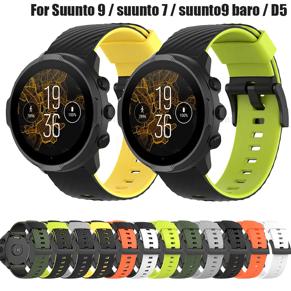 

Silicone strap For Suunto 7 D5 9 Brao Spartan Sport wrist HR Wristband Replacement Fossil Q Men's Hybrid Watchband Bracelet