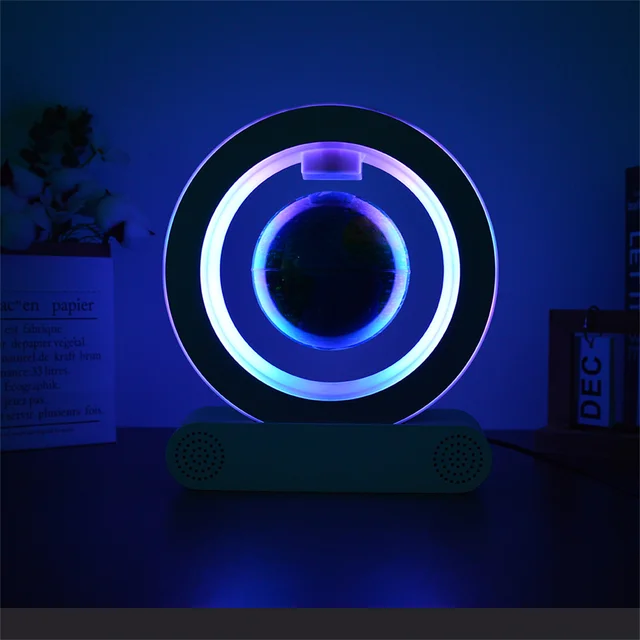 Bluetooth Magnetic Levitation Globe with LED Light, Floating Lamp Globe Christmas Birthday Gifts for Men/Husband/Boyfriend/Kids 3