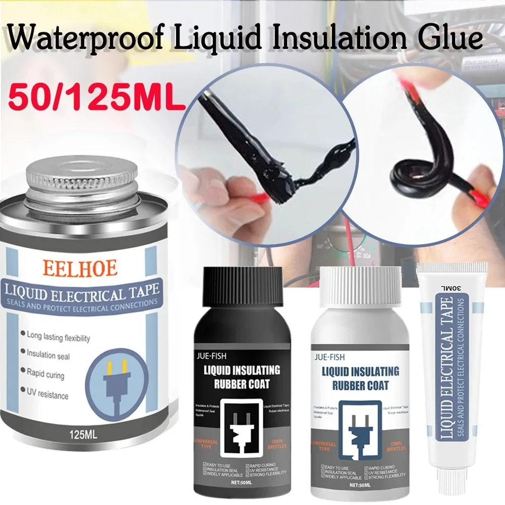Electrical Tape Electrical Insulating Tape Electrical Repair Liquid Electrical Sealant 30/125ml Waterproof UV Protection Liquid Insulation Electrical Tape Tube Paste Fast Rubber Fixed Dry Insulating Sealing Glue