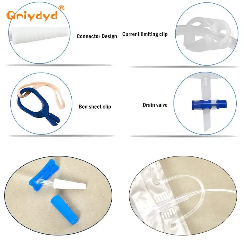 5Pcs 1000/1500ml Drainage Bag Thickened Independent Packaging Medical Anti-Reflux/Ordinary Type Urine Collection Bag