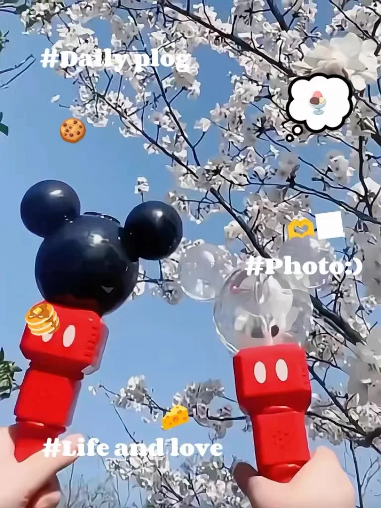 상하이 디즈니랜드 오리지널 디즈니 미키 마우스 버블 장난감 (음악과 조명 포함)