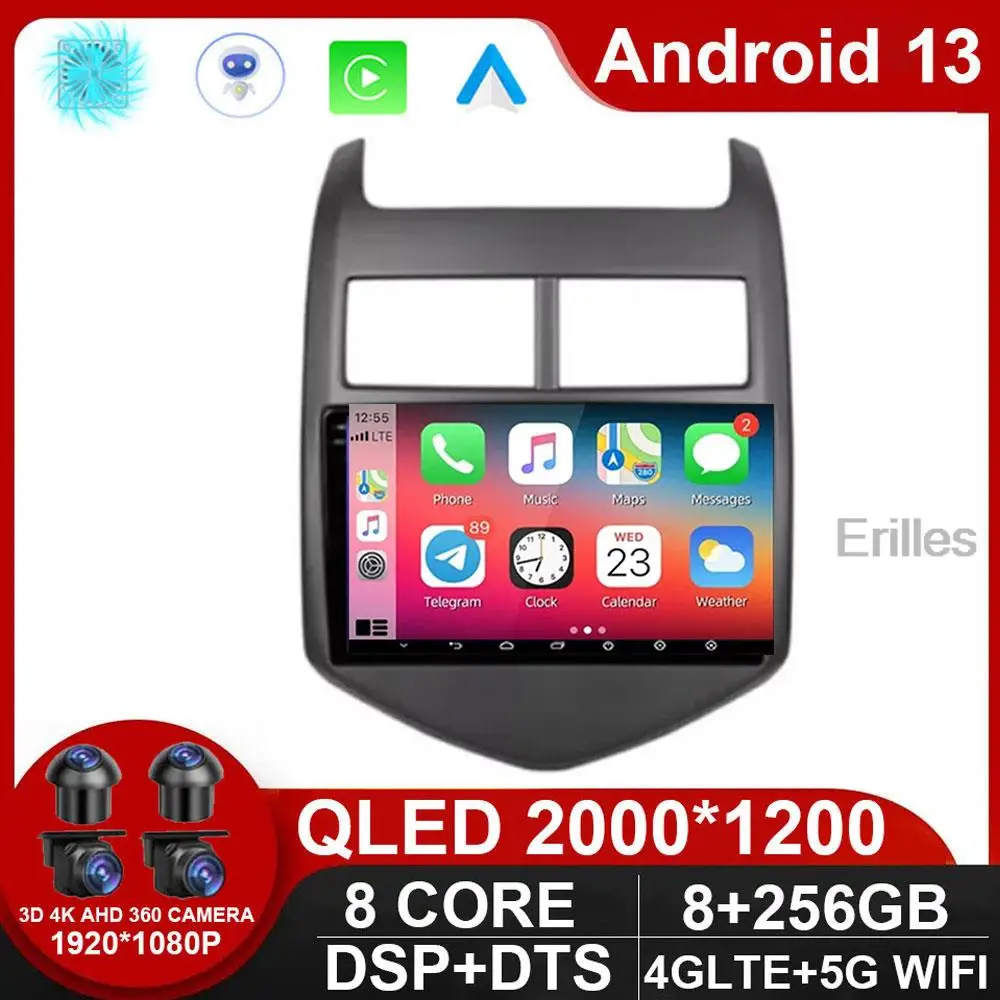 

5G 2din Android 13 Car Radio Multimedia Player For Chevrolet Aveo 2 Sonic T300 Autoradio CarPlay Navigation GPS