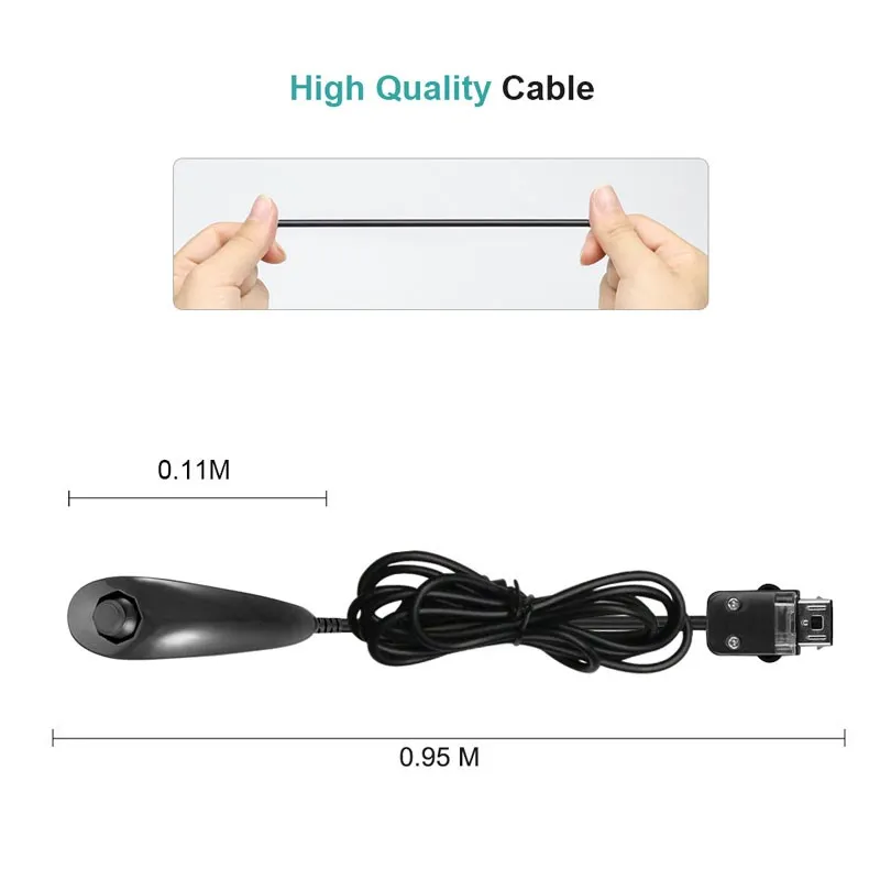 For Nintendo Wii Game Controller 5 colors Nunchuck Hand Curved Game Handle Controller Nunchuk For Wii Gamepad Accessories