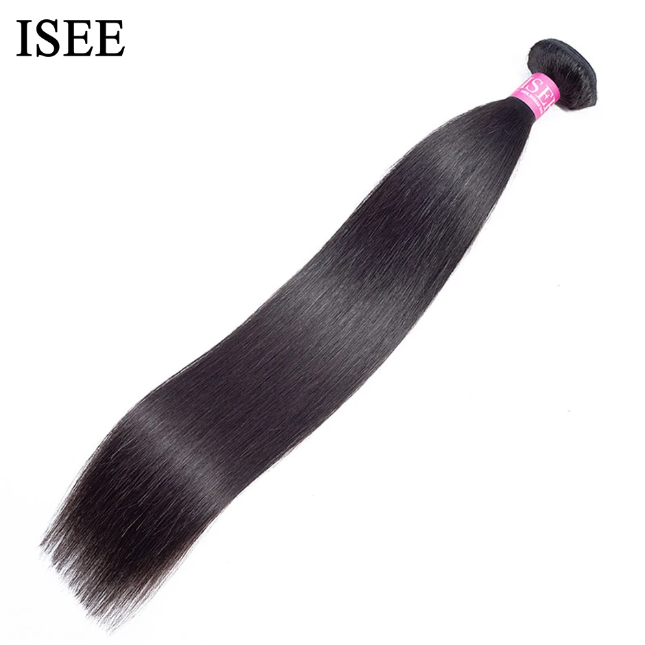 Indian Virgin Straight Hair Extension Human Hair Bundles 1 Piece Weaves 10-26 Inch Nature Black Color