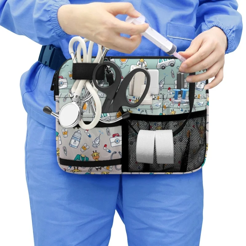 

Twoheartsgirl Casual Women Waist Organizer Large Capacity Fanny Pack Print on Demand Multi-function Belt Bag for Accessory Tool