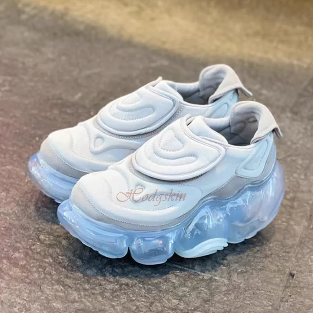 Thick Sole Platform Pumps Shoes Round Toe Air Cushion Bubble Bottom Strange Style Women Autumn Shoes Casual Party Fashion Solid