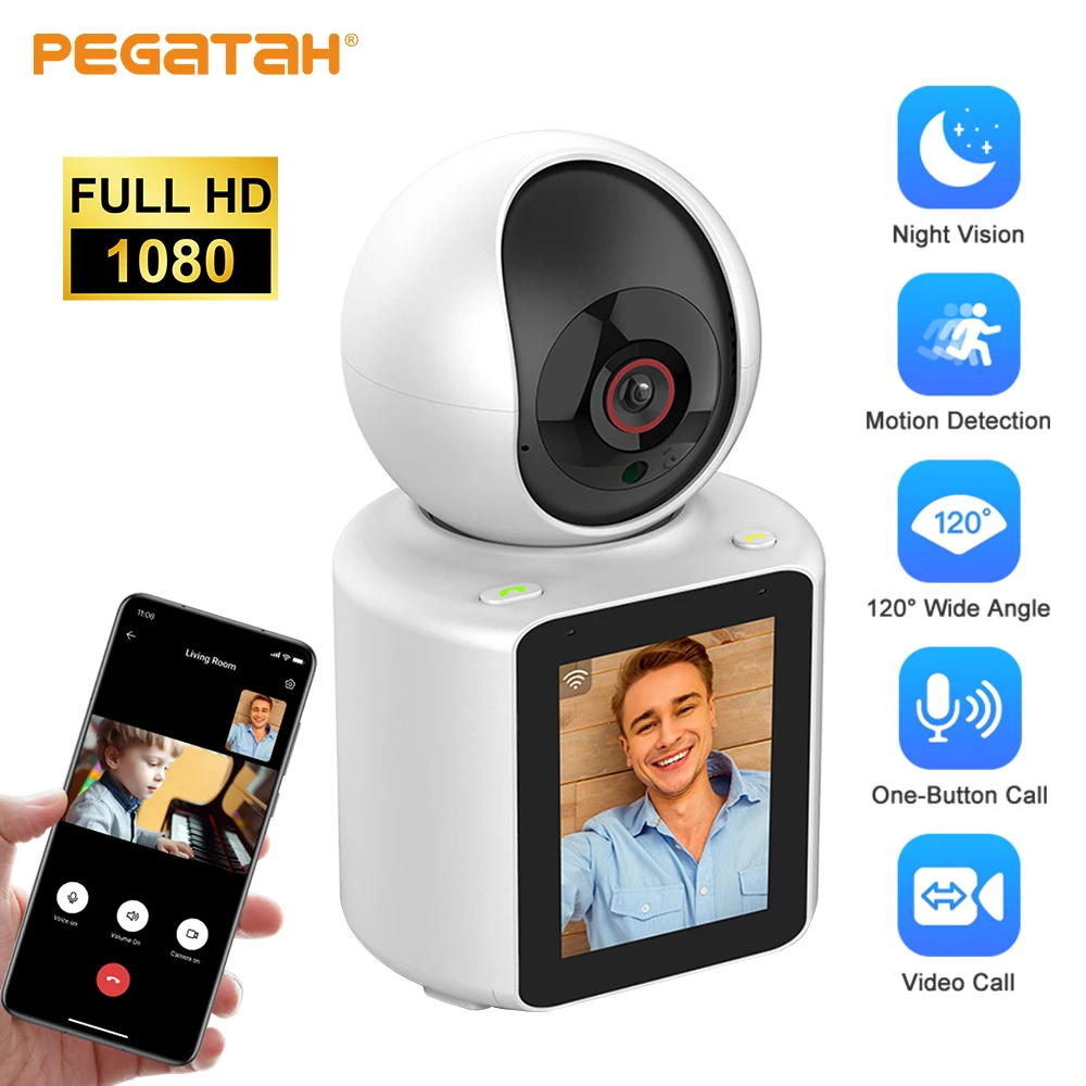 Telecamera Ip Wifi 1080P Baby Monitor Wireless 120 ° Grandangolare 2 Vie Audio Video Visione Notturna Telecamera Ptz Wireless Per Interni