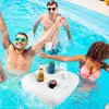 Inflatable Drink Holder Inflatable Drink Cup Holder Large Capacity Water Fun Toys Float Coasters Hold 4 Beer Cans For Swimming 2
