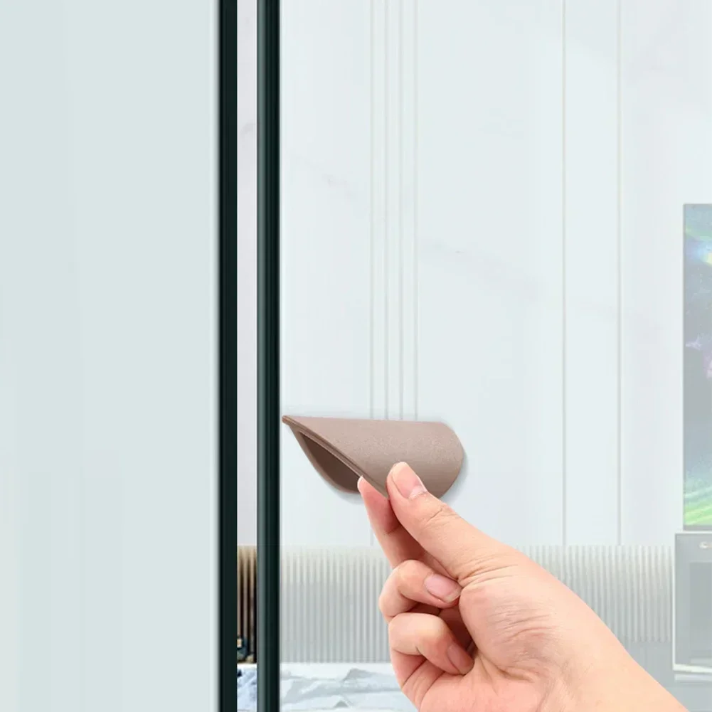 Seamless Door Handle Round Sticky Handle For Cupboards Window Drawers Wardrobe Handles Balcony Glass Sliding Tool door handles cabinet handles