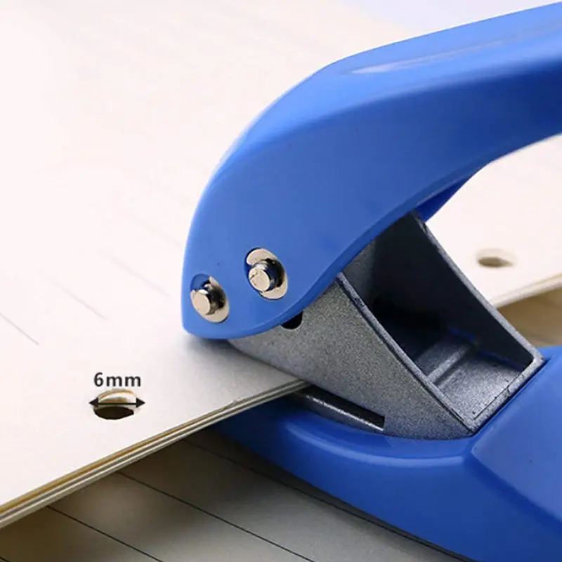 Mini Paper Punch Manual Portable Size PVC Stainless Steel 1 Hole Punch Machine Office School Supplies 6mm Round Hole Punch