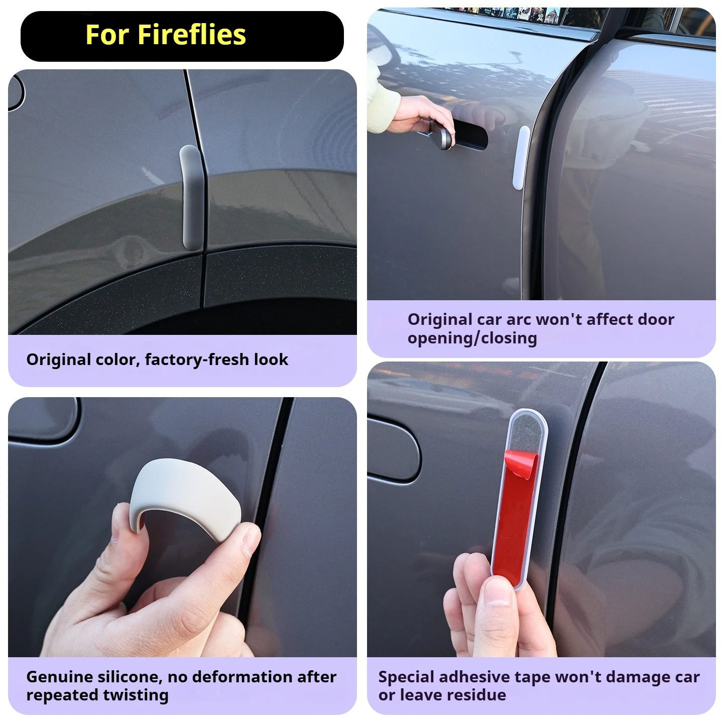 Nio Firefly 2025 2026 실리콘 도어 충돌 방지 스트립 외부 보호대 안티 스크래치 자동차 스티커 액세서리