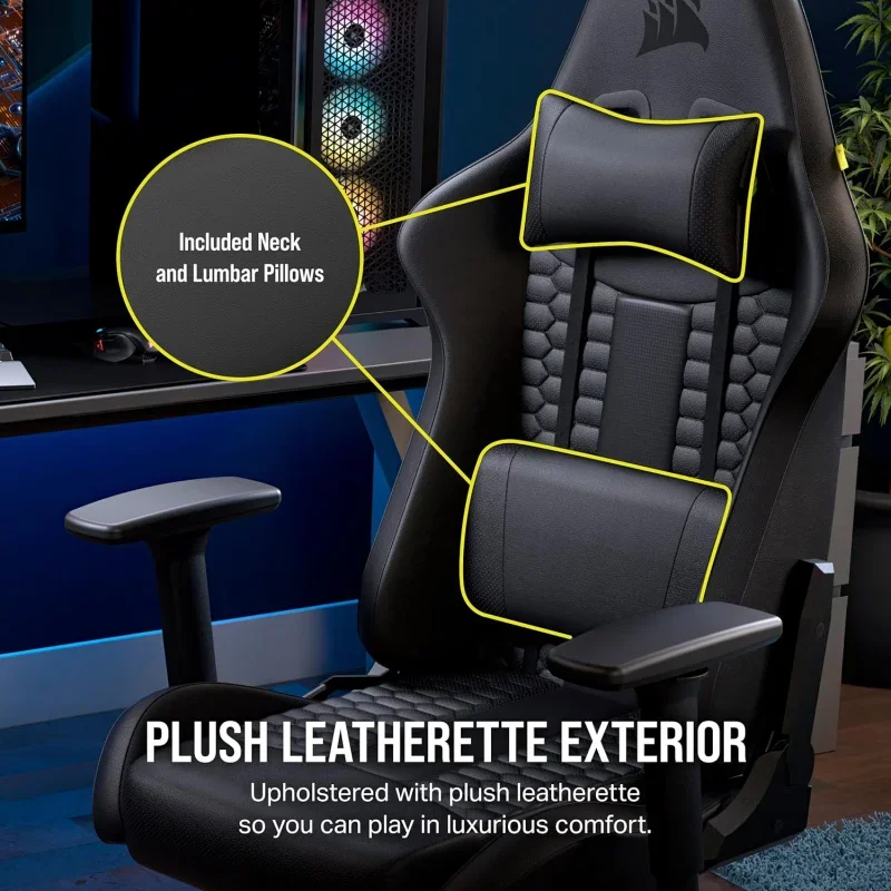 Corsairr TC100 RELAXED Gaming Chair, One Size, Black 3