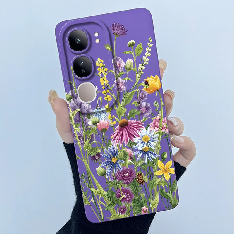Fashion Simplicity Flower Soft Liquid Silicone Phone Case Cover