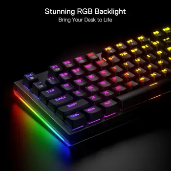 Redragon K670 RGB Backlit Gaming Keyboard, 104 Keys Hot-Swap Mechanical Keyboard, Upgraded Socket, Quiet Linear Red Switch 2