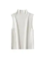 Women Fashion Fitted Basic Ribbed Knit Tank Tops Vintage High Neck Sleeveless Female Camis Chic Vest Top Mujer - Image 5
