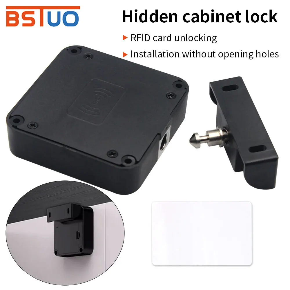 

Hole-free Invisible Sensor Induction Cabinet Lock RFID Card Smart Electronic Lock for Wardrobe Furniture Sauna Cupboard Locker