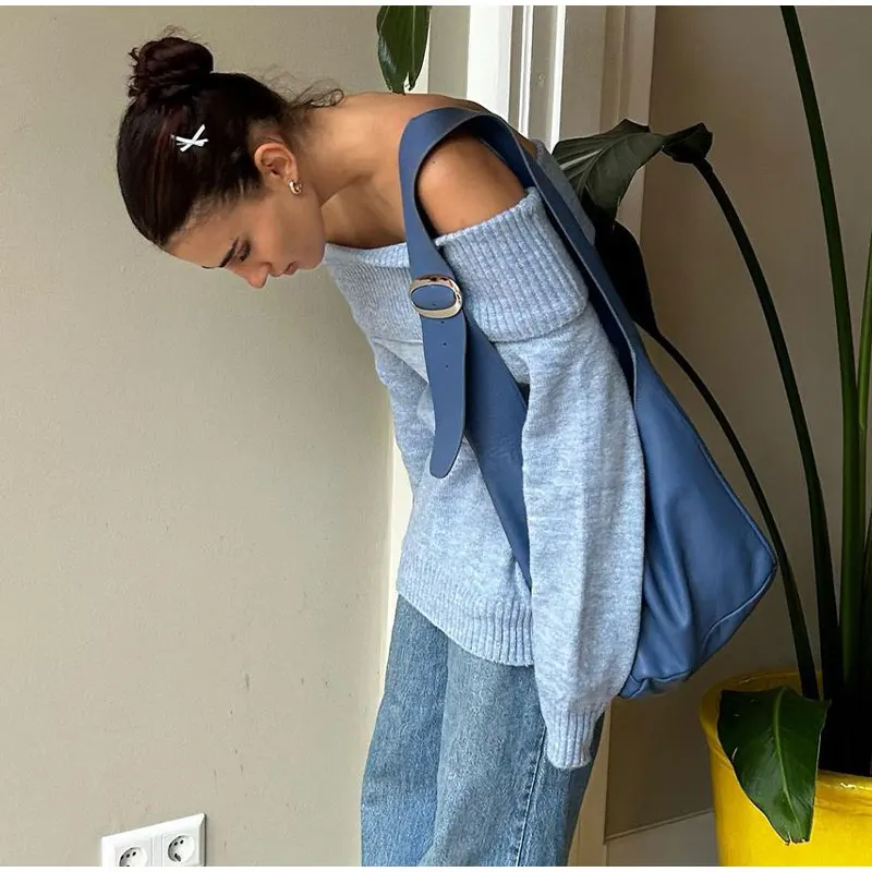 Sb3d74e21d64e4a5e80ce06c3be33c5110 Fashion Sexy Solid Off Shoulder Female Jumpers Casual Slash Neck Long Sleeve Sweater Autumn Ladies High Street Knitwear Mallzona