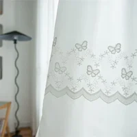 Window Screen Light-proof and Opaque Bedroom Bay Window 2025 New Love Modern Minimalist 1pc Small Butterfly Flower Embroidery 1