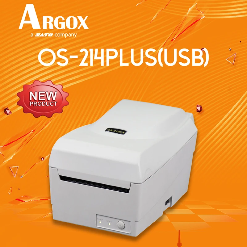 Argox 열전사 데스크탑 바코드 프린터, USB 의류 태그 가격 주얼리 탄소 테이프 라벨 기계, OS214 플러스