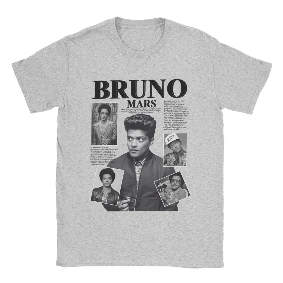 Bruno Mars T-Shirts for Men Novelty Pure Cotton Tee Shirt O Neck