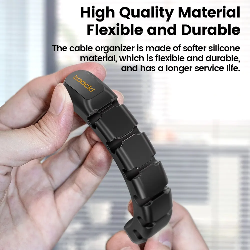 Cable Organizer Toocki Cable Wire Cord Management 7 Hole Holder USB Desktop Winder Clip Flexible Mouse Keyboard USB Type C Cable