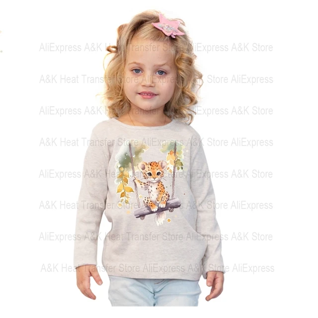 아기 동물 열 전달 스티커로 옷에 개성과 재미를 더하세요!