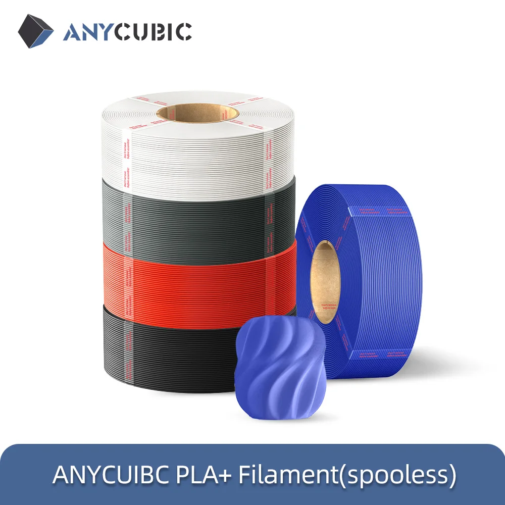 ANYCUBIC PLA+ Filament do Drukarek 3D FDM Bez Szpuli, Kolorowy, Wytrzymały Filament PLA+ do Drukowania, Kompatybilny z Kobra 3 V2 S1C
