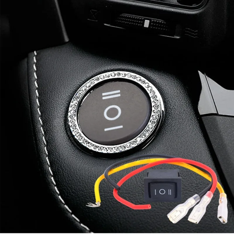 Round Rocker Switch 12V 3 Pin 3Position ON Off ON 10A/125V DC SPDT Circle Toggle Switch with Wires for Auto Marine Boat Switches