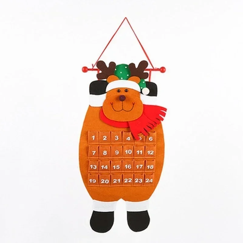 Creative Santa Claus Elk Non Woven Christmas Countdown Calendar Christmas Home Decoration Christmas Countdown Calendar Decor