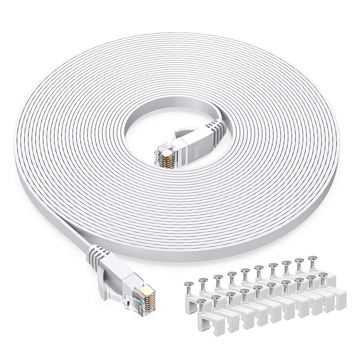 Flat Cat6 Ethernet Patch Cable – High-Speed RJ45 LAN Cord