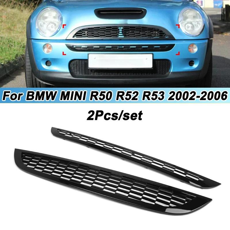 2pcs Front Upper Lower Grill Compatible For Mini Cooper R50 R52 R53 ...