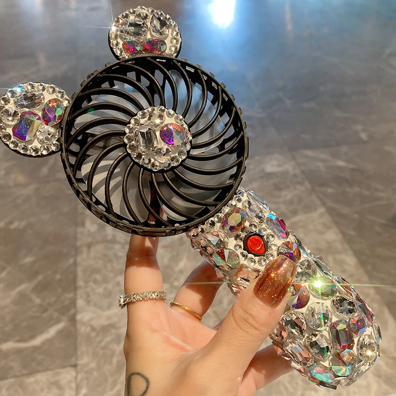 Portable Electric Fan with Rhinestones.