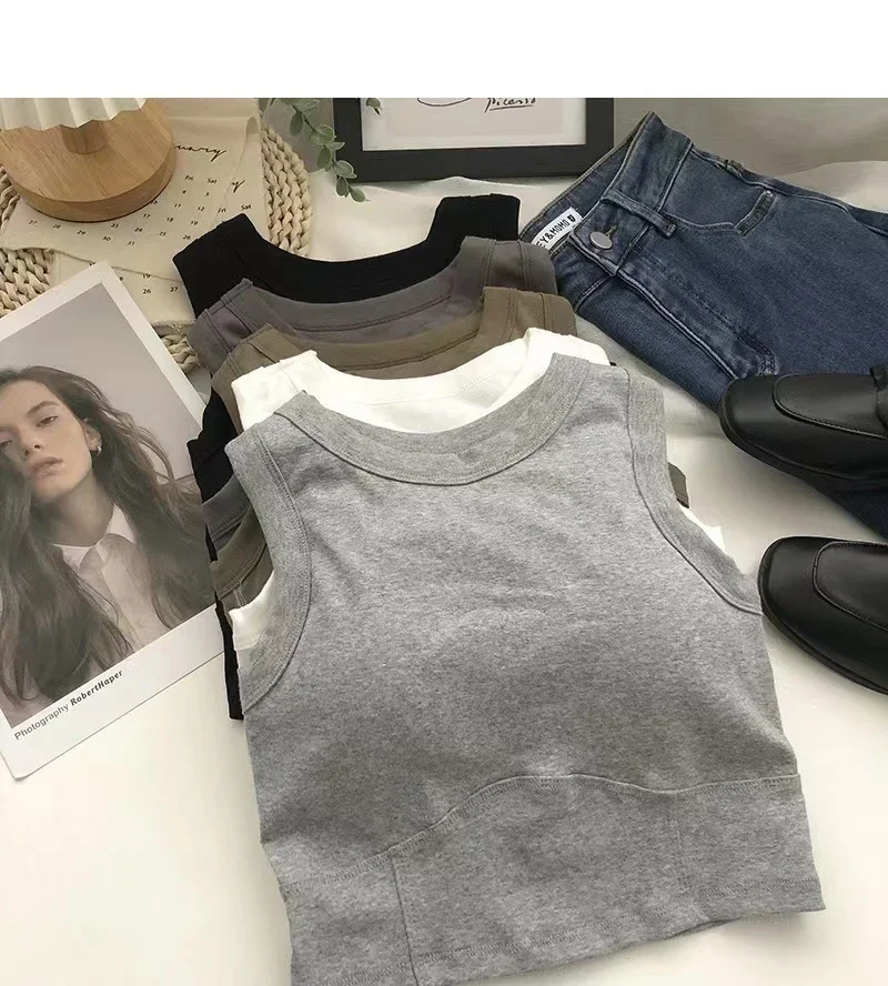 Fashion Uniform Color Tanks Camisole Clothing Sexy Waistcoat for Women Sports No Steel Ring Chest Pad Yoga Vest Nylon Underwaist