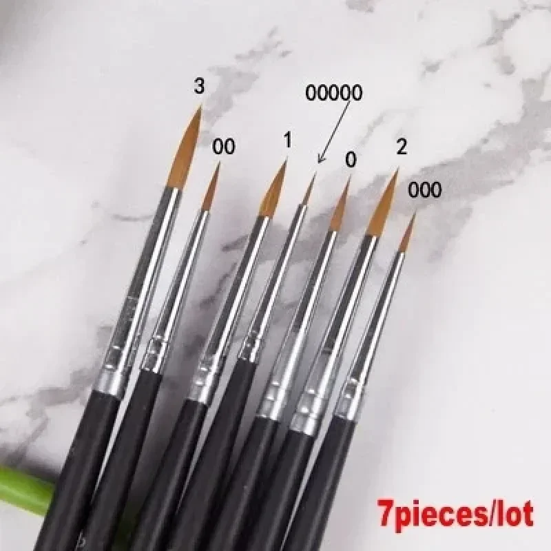 7개/묶음 00000 3 조립 모델 빌딩 군사 모델 DIY XXT725용 뾰족한 페인팅 브러시 아웃라인 펜 콤보