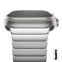 Premium Stainless Steel Watch Strap - Sleek Metal Band for 42 44 45 46 49mm (Silver)