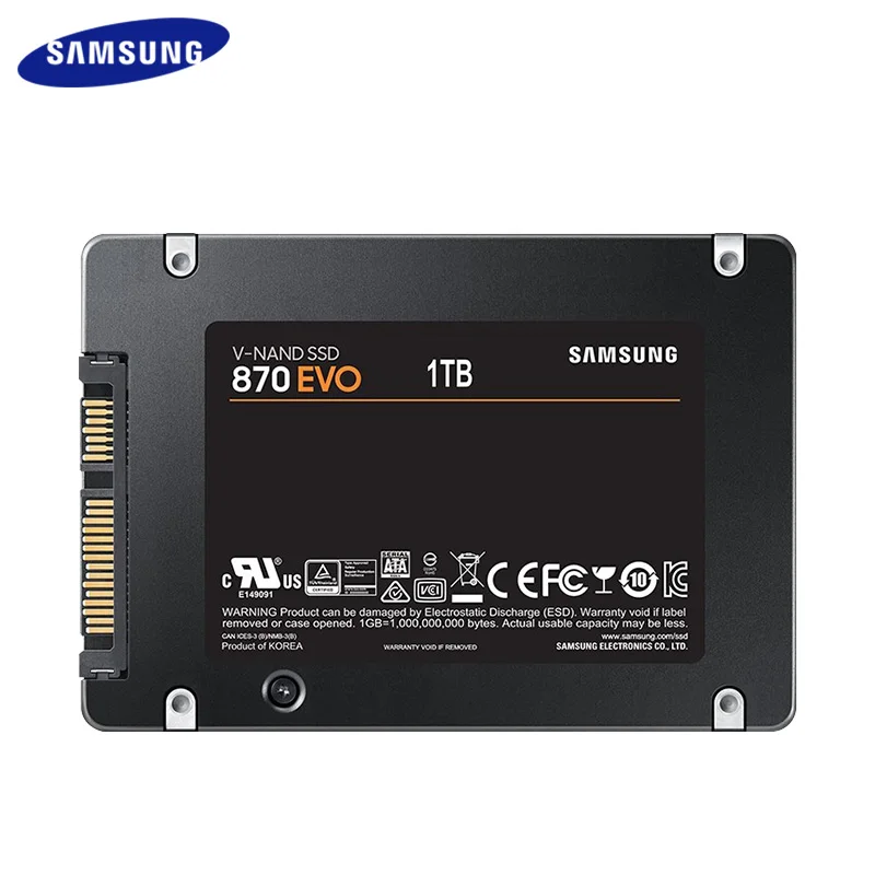 Твердотельный накопитель SAMSUNG 870 EVO SATA SSD 2,5 дюйма внутренний жесткий диск SATA 250 ГБ 500 ГБ 1 ТБ 2 ТБ 4 ТБ жесткий диск для ноутбука и настольного компьютера
