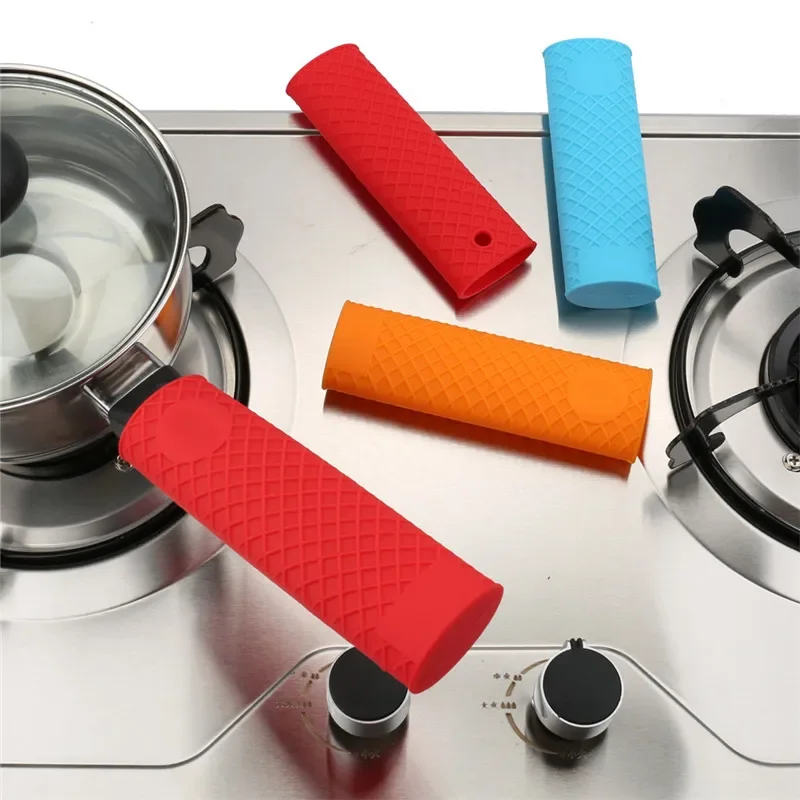 Pot Handle Cover Saucepan Holder Sleeve Slip Cover Grip Cookware Parts Silicone Pot Pan Handle