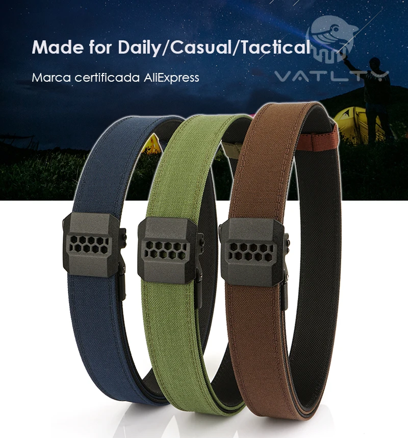 VATLTY Neue Steife Casual Gürtel für Männer Metall Automatische Schnalle Taktische Gürtel Männlichen Dicken Nylon Military Airsoft Gürtel Bund – Detail 1