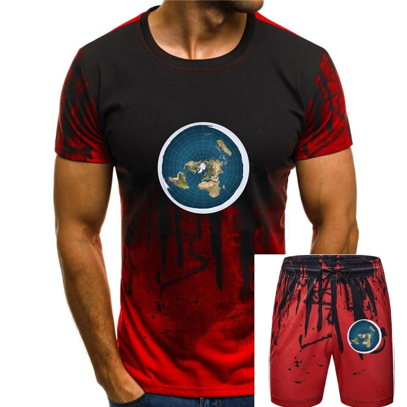 

t shirt Men's Fashion Flat Earth T-Shirt Cotton Classic Cool Short Sleeve Tops T-Shirts
